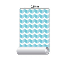 Load image into Gallery viewer, Chevron Blue and White Peel & Stick Wallpaper N06138