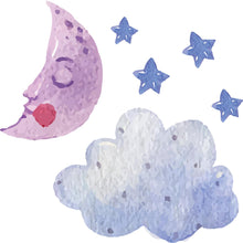 Load image into Gallery viewer, Clouds Moon and Star Peel & Stick Wallpaper N06140
