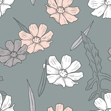 Load image into Gallery viewer, Gray Wildflowers Peel & Stick Wallpaper N06155