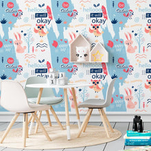 Load image into Gallery viewer, Birds and Bunnies Peel & Stick Wallpaper N06161