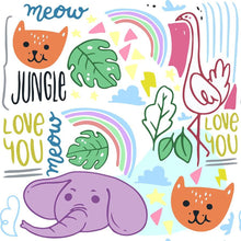 Load image into Gallery viewer, Elephants and Rainbows Peel & Stick Wallpaper N06166