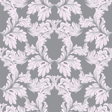 Load image into Gallery viewer, Damask Vintage Gray Peel & Stick Wallpaper N06183
