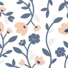 Load image into Gallery viewer, Floral Blue and Pink Peel & Stick Wallpaper N06185