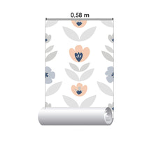 Load image into Gallery viewer, Floral Pastel Colors Blue and Pink Peel & Stick Wallpaper N06187