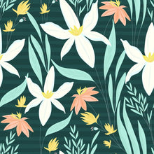 Load image into Gallery viewer, Floral Orchid Black Peel & Stick Wallpaper N06191