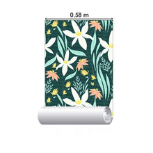 Load image into Gallery viewer, Floral Orchid Black Peel & Stick Wallpaper N06191