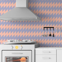 Load image into Gallery viewer, Chevron Blue and Salmão Peel & Stick Wallpaper N06200