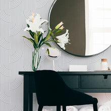 Load image into Gallery viewer, Gray Waves Geometric Peel & Stick Wallpaper N06211