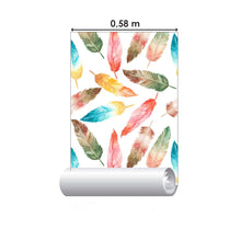 Load image into Gallery viewer, Watercolor Colorfil Feathers Peel & Stick Wallpaper N06213