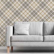 Load image into Gallery viewer, Vertical Plaid Peel & Stick Wallpaper N06229