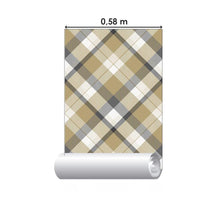 Load image into Gallery viewer, Plaid Beige Peel & Stick Wallpaper N06232