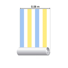 Load image into Gallery viewer, Blue and Yellow Striped Peel & Stick Wallpaper N06241