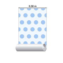 Load image into Gallery viewer, Polka Dots Grande Blue and White Peel & Stick Wallpaper N06242