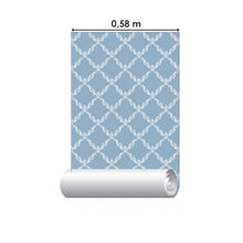 Load image into Gallery viewer, Plaid Damask Blue Peel & Stick Wallpaper N06244