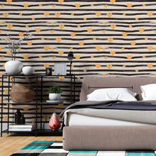 Load image into Gallery viewer, Stripes With Hearts Peel & Stick Wallpaper N06248