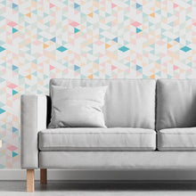 Load image into Gallery viewer, Colorful Triangles Peel & Stick Wallpaper N06254