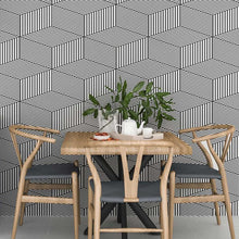 Load image into Gallery viewer, Striped Cubes Peel & Stick Wallpaper N06262