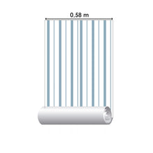 Load image into Gallery viewer, Blue and White Dark Striped Peel & Stick Wallpaper N06267