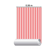 Load image into Gallery viewer, Red and White Striped Peel & Stick Wallpaper N06279