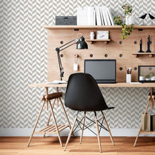 Load image into Gallery viewer, Chevron Gray and White Peel & Stick Wallpaper N06292