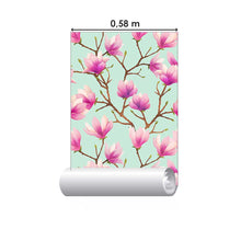 Load image into Gallery viewer, Blue Cherry Blossom Peel & Stick Wallpaper N07011