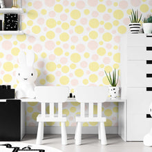 Load image into Gallery viewer, Yellow and Pink Bubbles Peel & Stick Wallpaper N07012