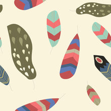 Load image into Gallery viewer, Colorful Boho Feathers Peel & Stick Wallpaper N07023