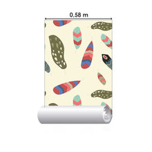 Load image into Gallery viewer, Colorful Boho Feathers Peel & Stick Wallpaper N07023