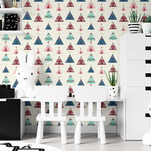 Load image into Gallery viewer, Boho Tent Colorful Peel & Stick Wallpaper N07025
