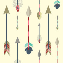 Load image into Gallery viewer, Colorful Boho Feathers Beige Peel & Stick Wallpaper N07027