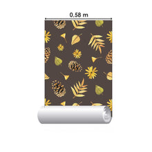 Load image into Gallery viewer, Autumn Pine Cones Flowers Brown Peel & Stick Wallpaper N07030