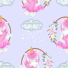 Load image into Gallery viewer, Unicorns Pink and Lilac Peel & Stick Wallpaper N07036
