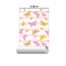Load image into Gallery viewer, Butterflies Striped Peel & Stick Wallpaper N07038