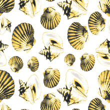 Load image into Gallery viewer, Shells Yellow and White Peel & Stick Wallpaper N07047