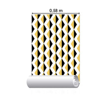 Load image into Gallery viewer, Chevron Ethnic Yellow and Black Peel & Stick Wallpaper N07055