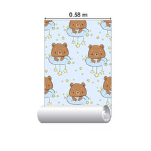 Load image into Gallery viewer, Little Teddy Bears and Stars Peel & Stick Wallpaper N07058