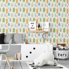 Load image into Gallery viewer, Abstract Leaves Colorful Peel & Stick Wallpaper N07070