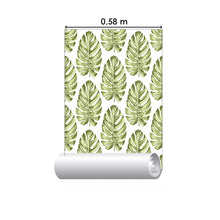 Load image into Gallery viewer, Monstera Leaves Green Peel & Stick Wallpaper N07075