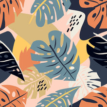 Load image into Gallery viewer, Colorful Tropical Abstract Leaves Peel & Stick Wallpaper N07083