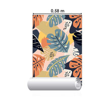 Load image into Gallery viewer, Colorful Tropical Abstract Leaves Peel & Stick Wallpaper N07083