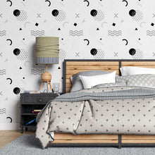 Load image into Gallery viewer, Abstract Waves and Dots Peel & Stick Wallpaper N07091