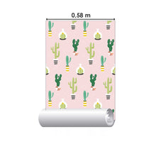 Load image into Gallery viewer, Cactus Minimalists Pink Peel & Stick Wallpaper N07099
