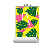 Load image into Gallery viewer, Geometric Tropical Yellow Peel & Stick Wallpaper N07115