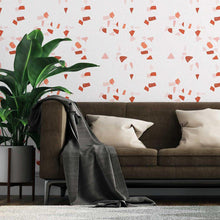 Load image into Gallery viewer, White Red & Orange Granite Peel & Stick Wallpaper N07120