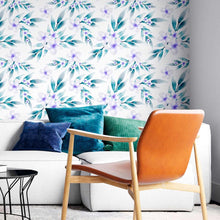 Load image into Gallery viewer, Lilac Flowers White Peel & Stick Wallpaper N08002