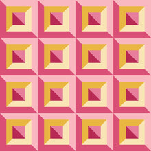 Load image into Gallery viewer, Abstract Geometric Pink and Yellow Peel & Stick Wallpaper N08030