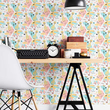 Load image into Gallery viewer, Animais Cartoon Lettering Peel & Stick Wallpaper N08034