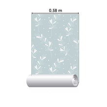 Load image into Gallery viewer, Minimalists Leaves Polka Dot Blue Peel & Stick Wallpaper N08068