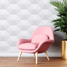 Load image into Gallery viewer, Triangles White and Gray Peel & Stick Wallpaper N08080