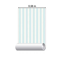 Load image into Gallery viewer, White and Blue Striped Peel & Stick Wallpaper N08107